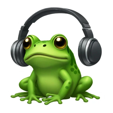 frog wearing headphones sticker