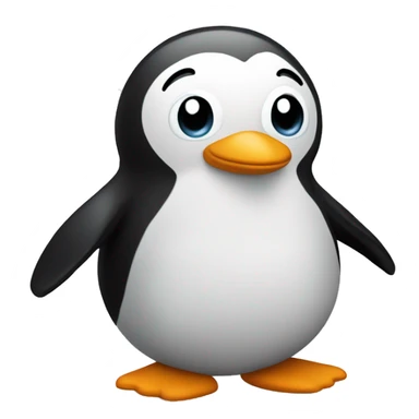 A pinguïn die ijs eet sticker