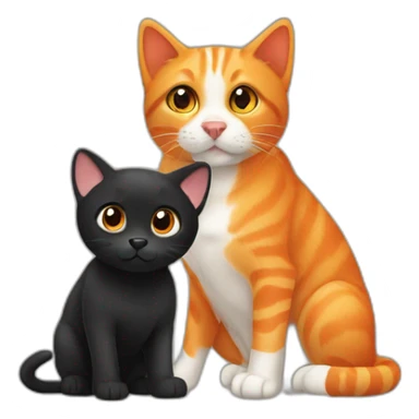 orange cat and black labrador sticker