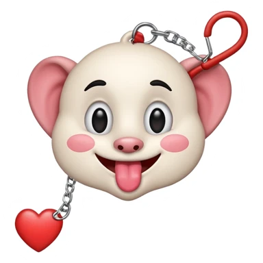 IOS heart eyes face with tongue out on leash sticker