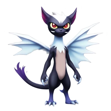 Edgy Cool Kawaii Litten-Noivern-Noibat-Absol-Pokémon Full Body sticker