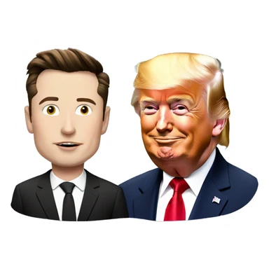 elon musk with donald trump  sticker