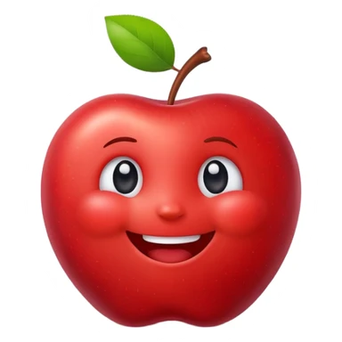 A smiling cartoon apple character named Elma with cute face and little arms sticker
