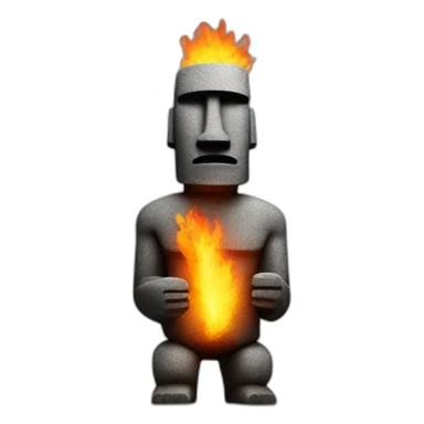 Moai-Statue-on-fire sticker