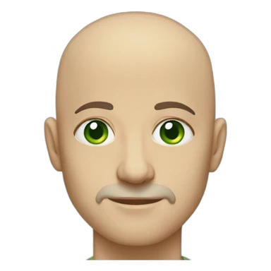 green eyed bald man sticker