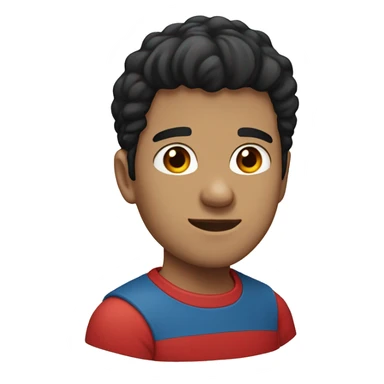 Guy with red t-shirt, black hair, light skin, blue eyes sticker