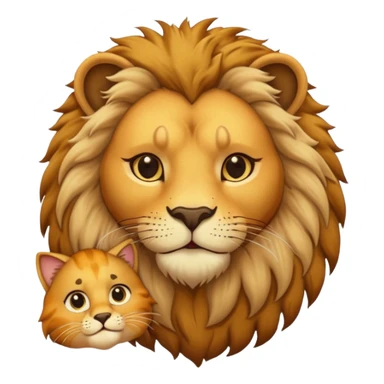 Animal Gato tocando la cabezo de un leon sticker