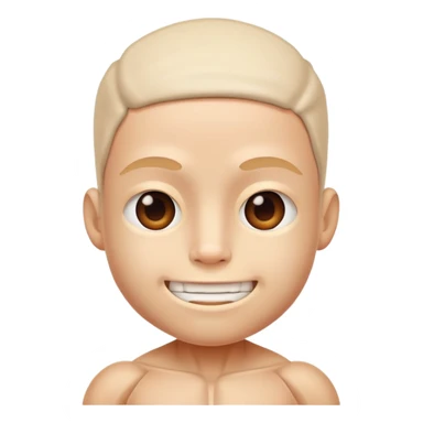 cute face with outer layer of skin removed, showing simplified muscles and tissue, friendly and non-scary sticker