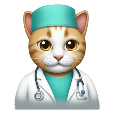 cat dressed like a surgeon sticker
