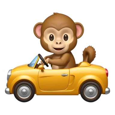 monkey pretending to drive sticker