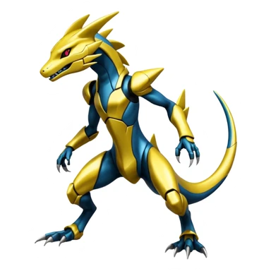 Shiny Cool Futuristic Smooth Salandit-Zeraora-Lombax-Sergal-Genesect-Pokémon, full body sticker