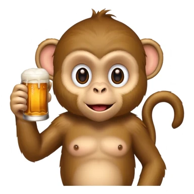 Monkey with beer  sticker