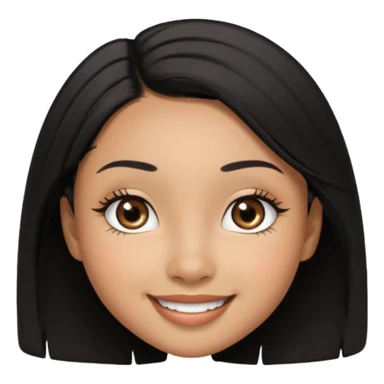 Very pretty light brown skin pretty lashes small nose blasian  hazel eyes  black hair sticker