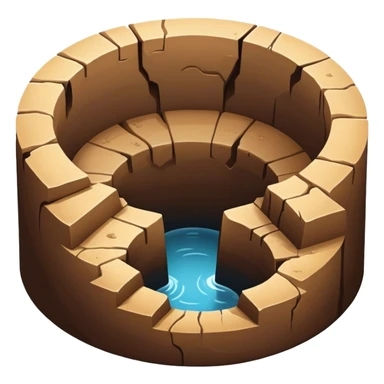 A deep hole or pit in the ground, often symbolizing a gap, depression, or an area of concern in a larger environment sticker