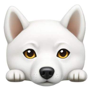 White Shiba Inu laying down sticker