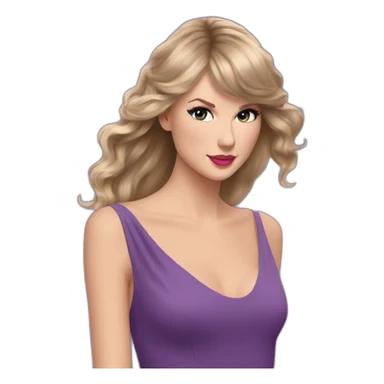 taylor swift longer hair looking over her shoulder in a purple flowy dress sticker