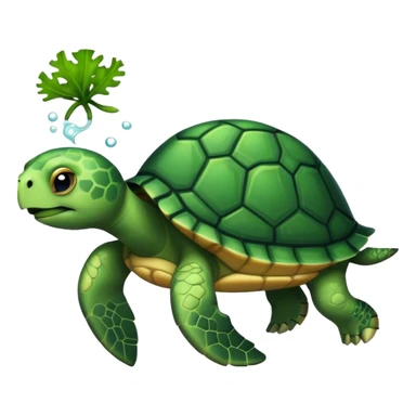 turtle eating seaweed sticker