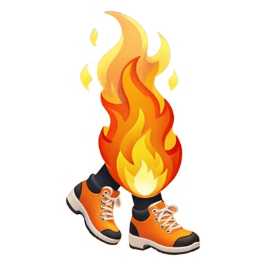 Fire on foot sticker