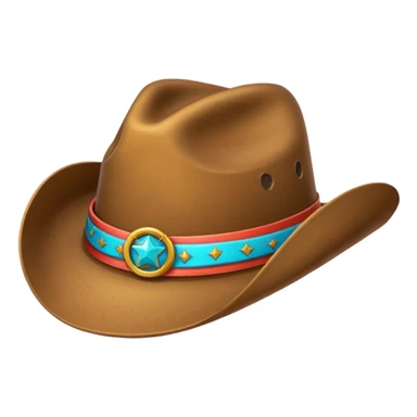 cartoon sticker of a colorful and cheerful cowboy hat emoji, no text, suitable for WhatsApp and Instagram sticker