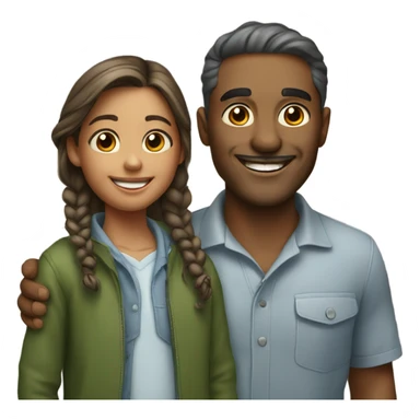 man and daughter sticker