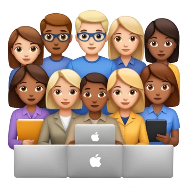 People working together on a project sticker