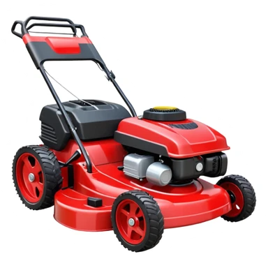 Black, red lawn mower  sticker