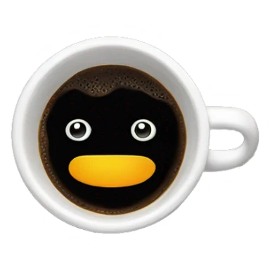 Black coffee mug with a black coffee inside sticker