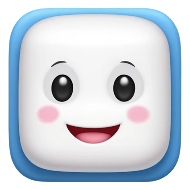 Créer un emoji en forme de marshmalow avec un sourire et des crois a la place des yeux sticker