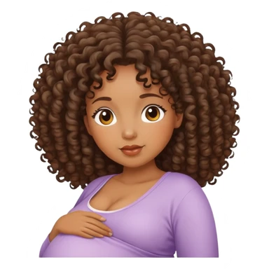 pregnant black curly haired women  sticker