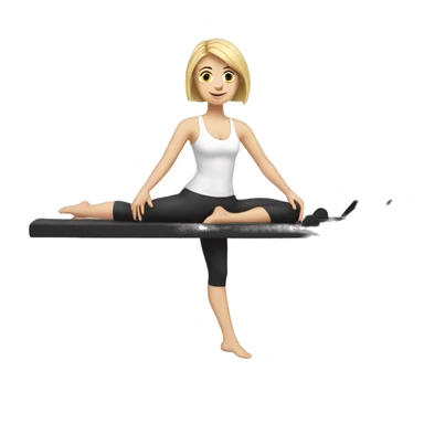 white girl doing reformer Pilates sticker