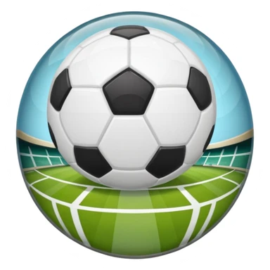 crystal ball with a soccer field inside, emoji style sticker