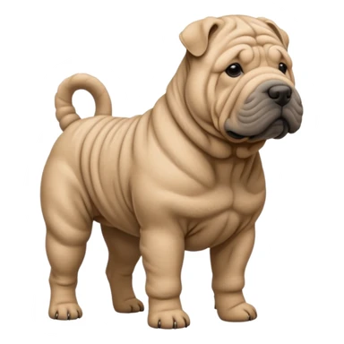 Grey shar pei standing sticker