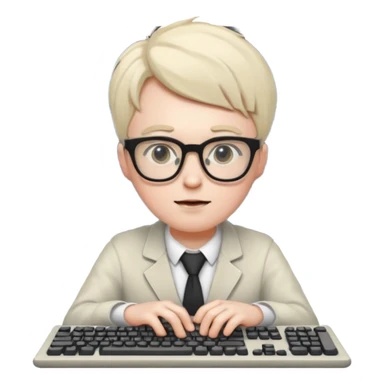 crie um nerd programando sticker