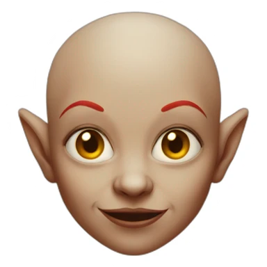 Red bald female goblin sticker