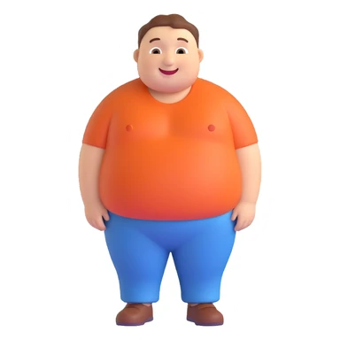 emoji of a slightly chubby man smiling sticker