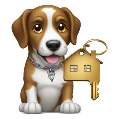 dog holding a key for homeowner sticker