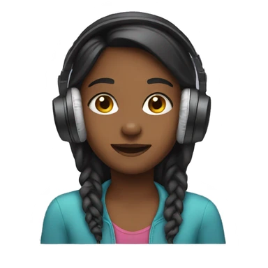 Girl with headphones  sticker