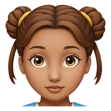 Girl with light brow skin and brown hair in a single bun sticker