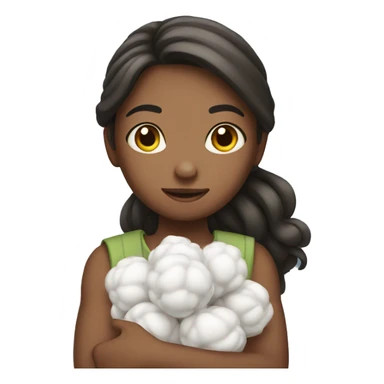 Girl holding cotton  sticker