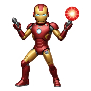 Ironman standing up shooting a laser towards me sticker