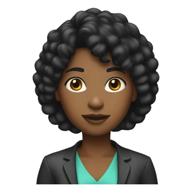 black hair girl team coordinator sticker