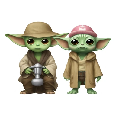 Baby yoda and Tony Tony chopper from one piece  sticker