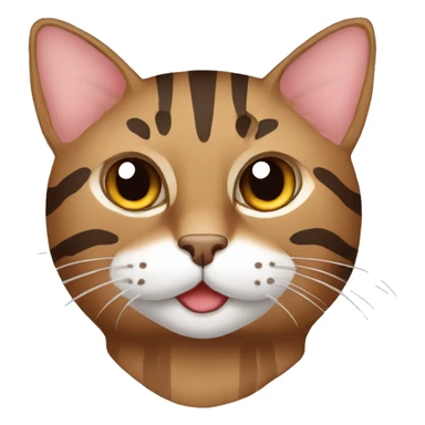 brown tabby cat with stripes and one eye sticker