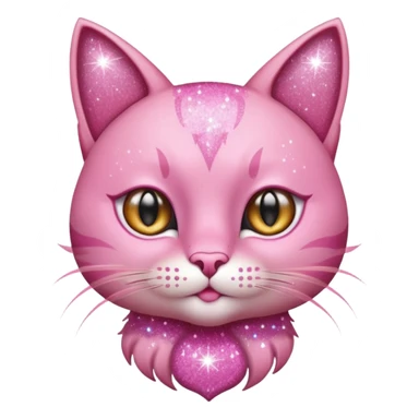 glitter sexy pink cat sticker