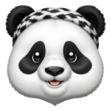 With a panda wearing headband sticker