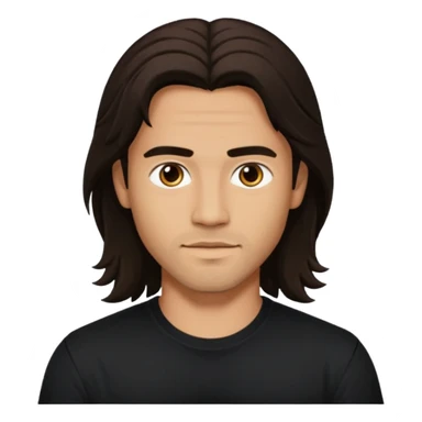 Pana Hema Taylor, male actor (b.1989) with light tan skin, dark brown long hair sticker