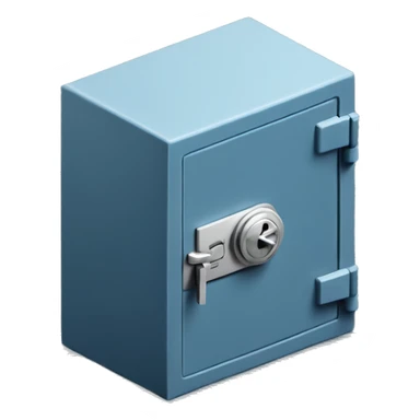 3d  isometric small safe in blue sticker
