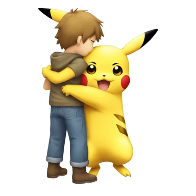 Pikachu hug Pikachu sticker