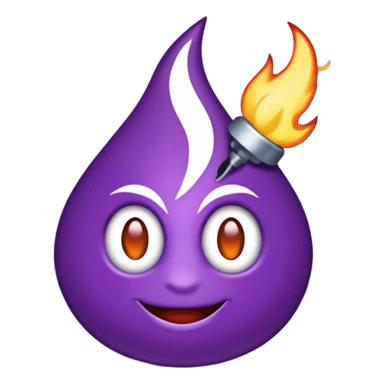 Coração roxo com chamas sticker