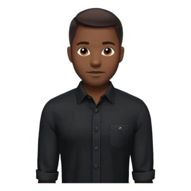 Handsome black man in a black button up shirt and black pants sticker